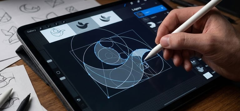 Brand identity design including logos, typography, and visual systems