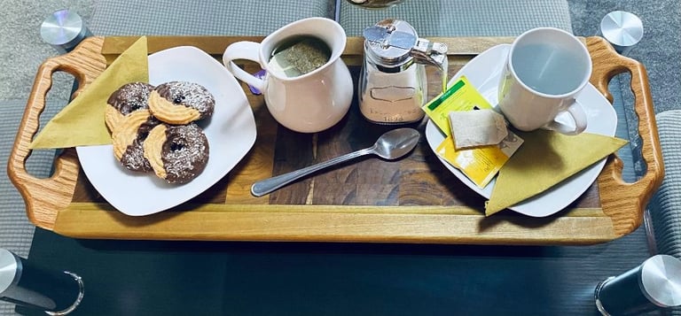 Coffe Station, Serving Tray, Decorative Serving, Trays & Platters (Hardwood, Large)