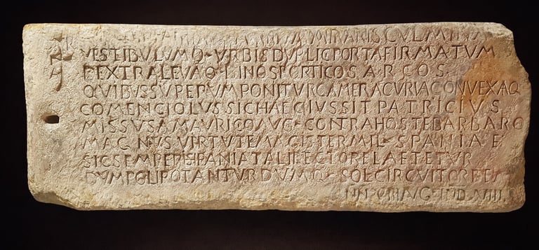 The Inscription of Comenciolo, made around 589, is considered the most important epigraphic evidence
