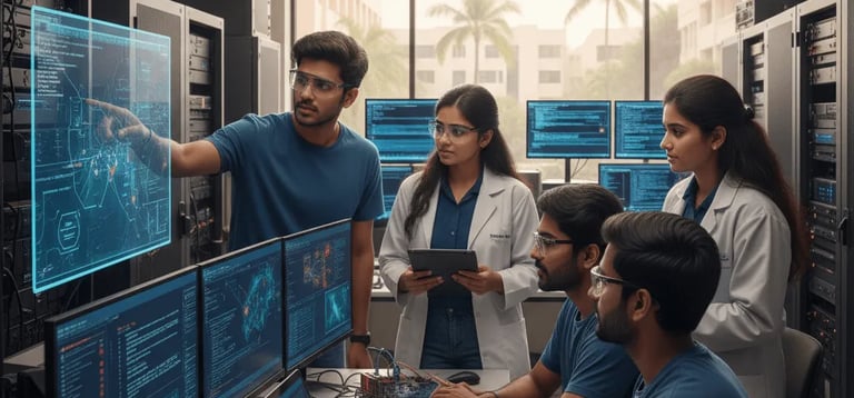 Person using AI-based design and content creation tools on a desktop computer