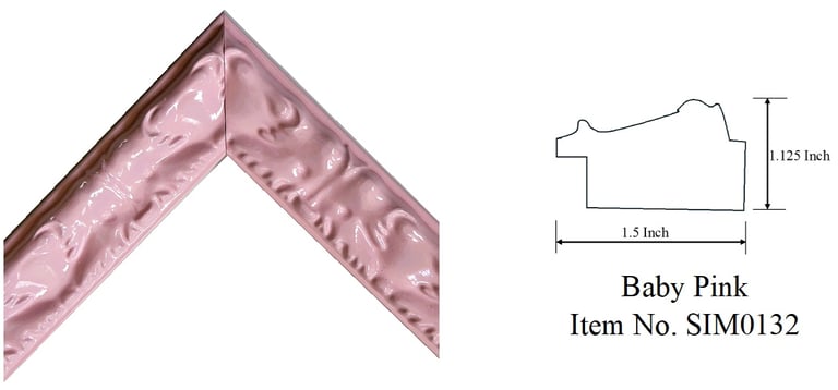 a picture of a baby pink picture frame Item No. SIM0132