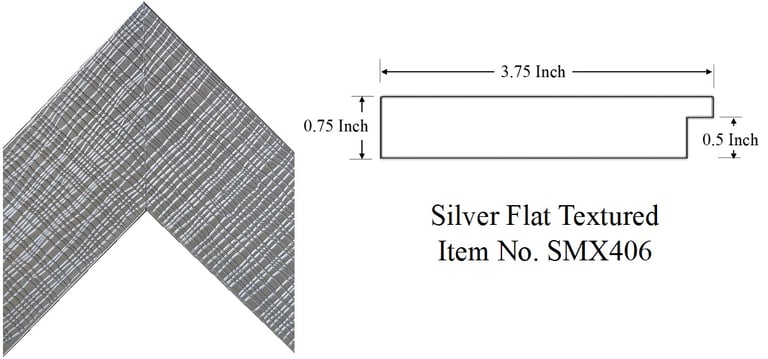 Silver Flat Textured Picture Frame Item No. SMX406