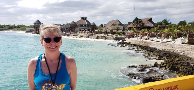 Lady Michelle on the Costa Maya Pier in Mexico