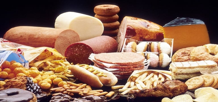 Hot dogs, cheese, and other bakery products