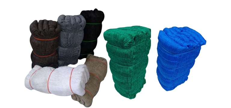 fardos de redes e telas de proteção