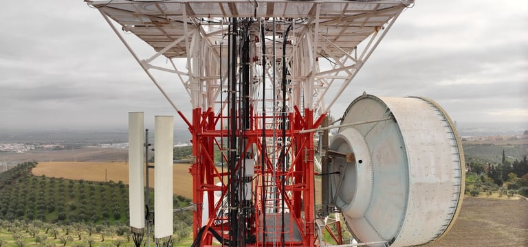 inspección antena con drones