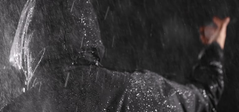 clip de hatik sous la pluie en studio fond noir en ile de france