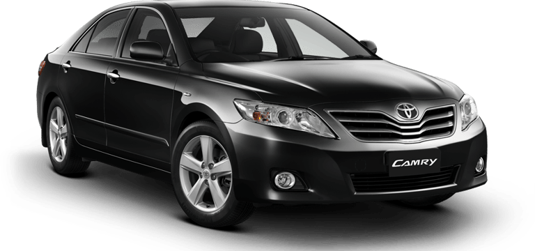 a black and white toyota camry