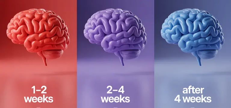 Visual timeline showing what users may expect over time when using Nervovive