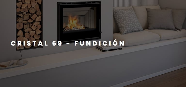 chimenea de leña insertable c&a chama cristal 69 hierro