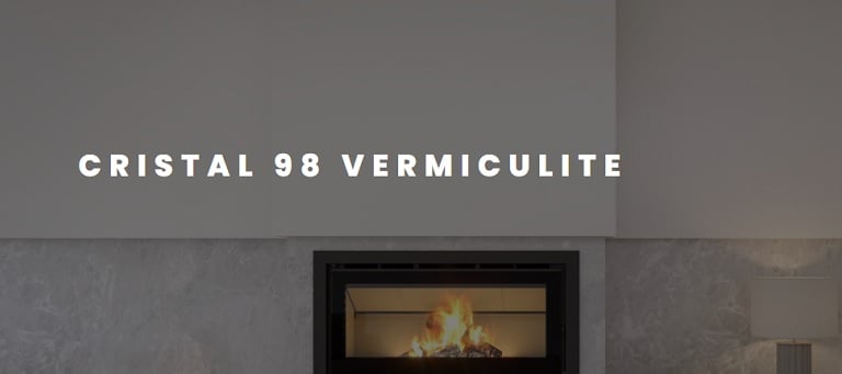 chimenea de leña insertable c&a chama cristal 98 vermiculita