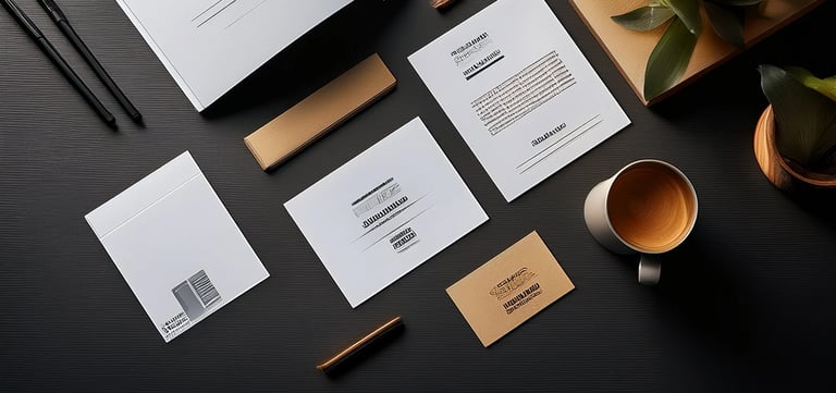 Supports de communication professionnelle : documents imprimés et identité visuelle