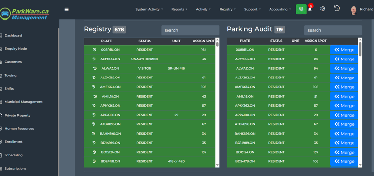 Parking Audit Managemenet