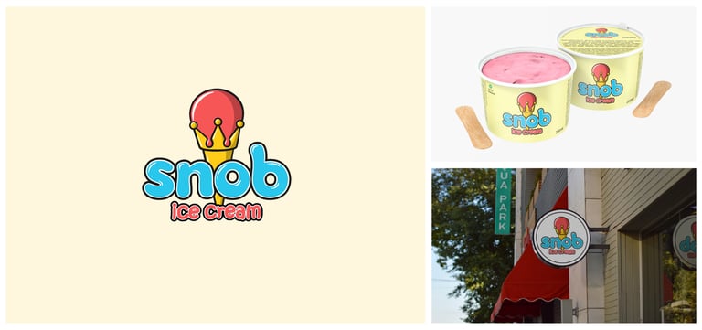 Snob Ice Cream logo design