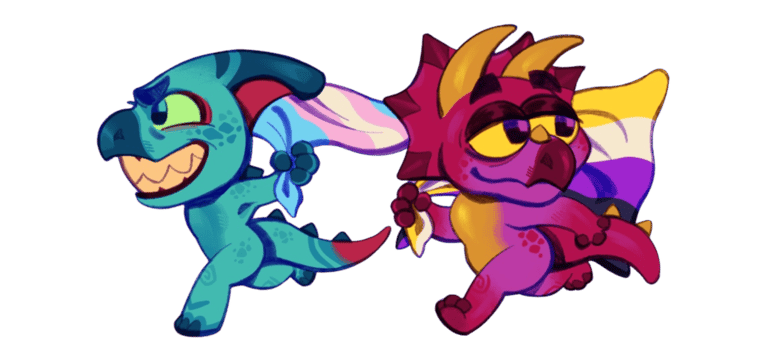 Dark Blue and Purple Dino