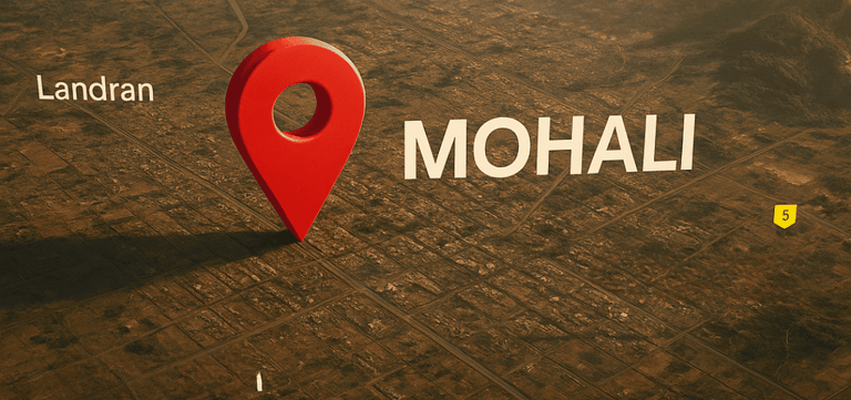 mohali location pin on map