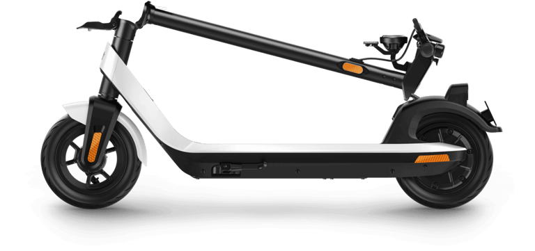 a scooter with a black and white background