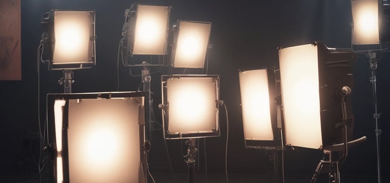A vintage camera with a rectangular shape is floating against a soft, diffused light background. The camera is labeled with 'Luminox' and features a built-in flash and viewfinder. It appears to be in mid-air with shadows casting on the background.