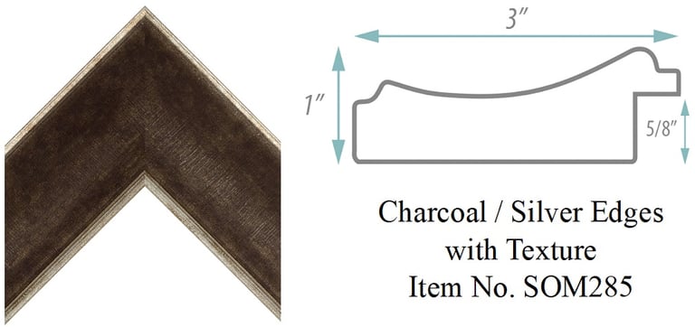 Charcoal / Silver Edges with Texture Picture Frame Item No. SOM285