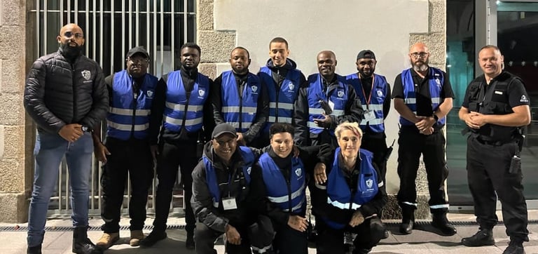 équipe de 9 agents de sécurité SEYF sécurité durant protection et assistance évènement en Bretagne