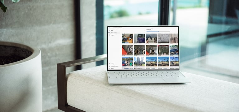 Live Gallery App on a laptop