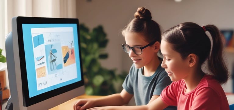A cozy home office setup with modern computer and multimedia equipment.