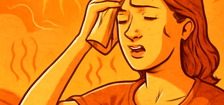 Frau die schwitzt, Arbeitsschutz im Hitzeschutz