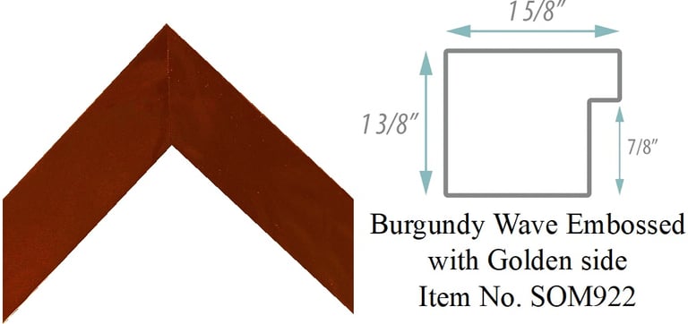 Burgundy Wave Embossed Square with Golden Side Picture Frame