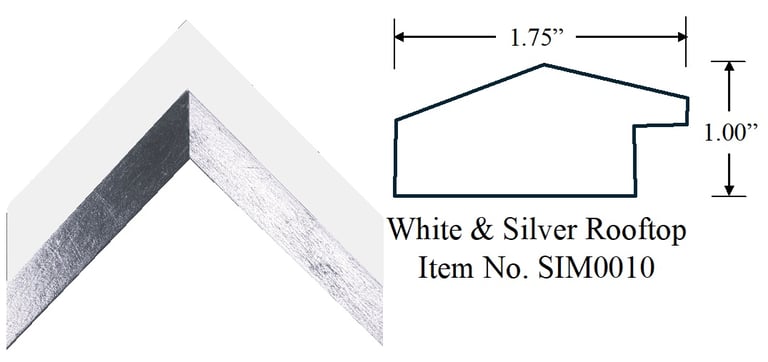 White and Silver Rooftop Wooden Picture Frame