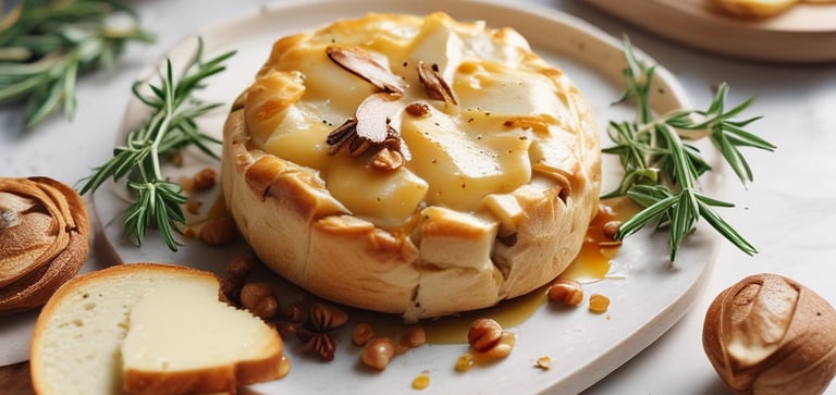 Ingredients for baked brie appetizer in puff pastry