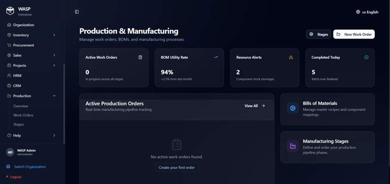 Wasp ERP Production Module