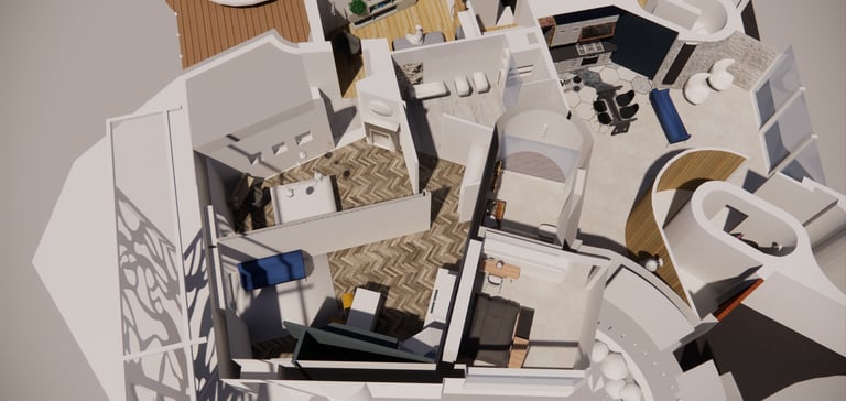 sezione orizzontale interni villa