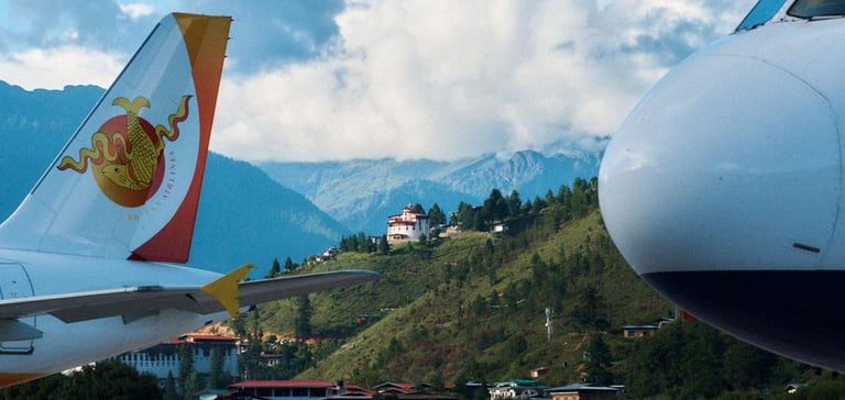Airlines-Taking-off-From-Paro=International-Airport