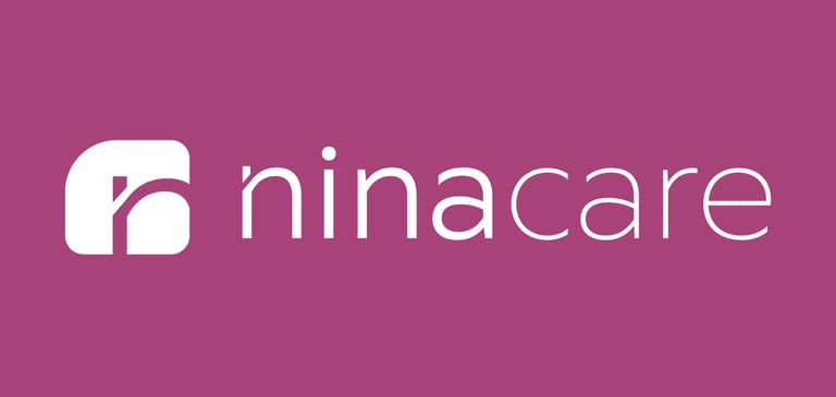 Logotipo Ninacare em fundo roxo
