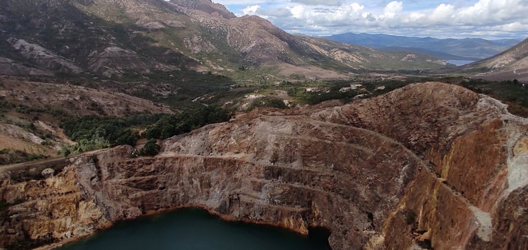 old deactivated mine in valley inTasmania