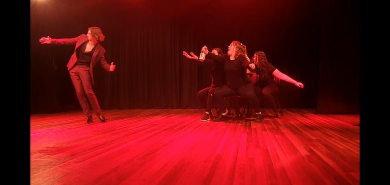 a group of people standing on a stage