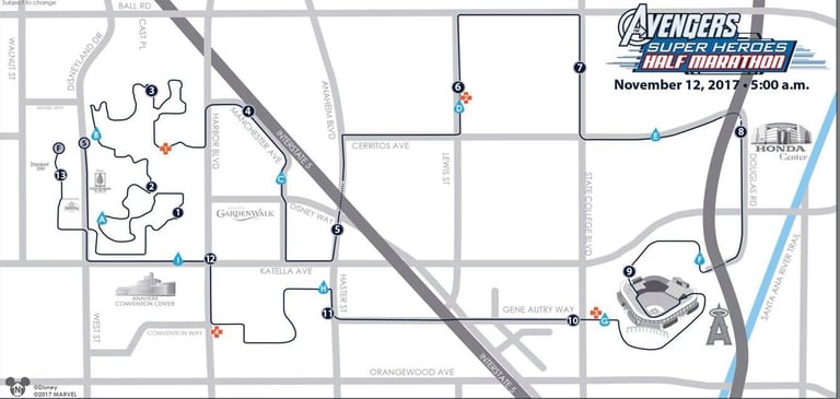 2017 runDisney Super Heroes Half Marathon Weekend Super Heroes Half Marathon Course Map