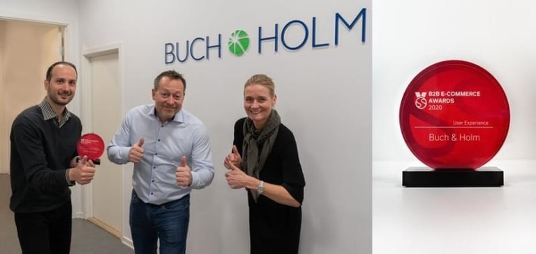 Leonidas Lainis, Mikkel Holm and Pernille Kjær with UX Award