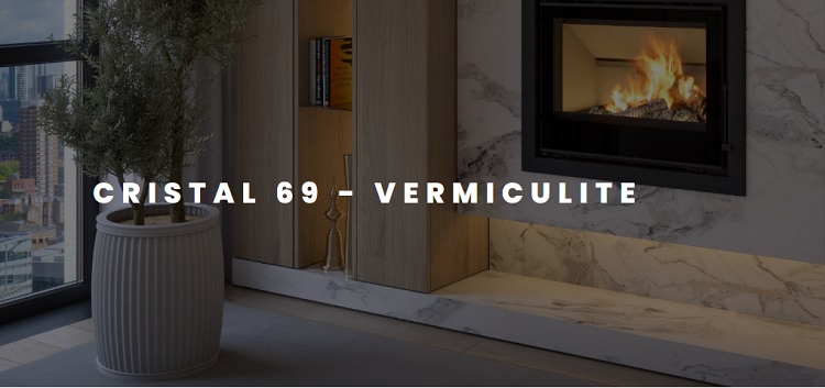 chimenea de leña insertable c&a chama cristal 69 vermiculita