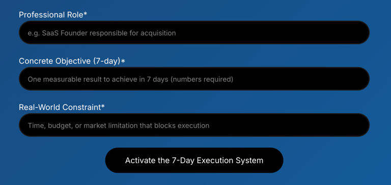 The Strategic Intake System Behind the 7-Day Execution Program