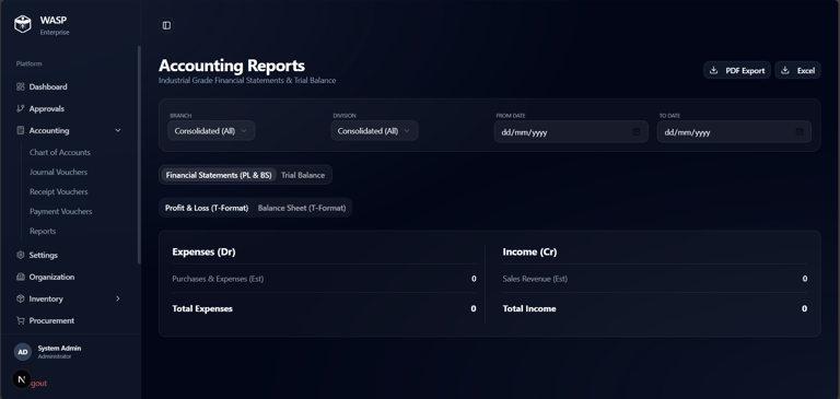 Wasp ERP Accounting Module