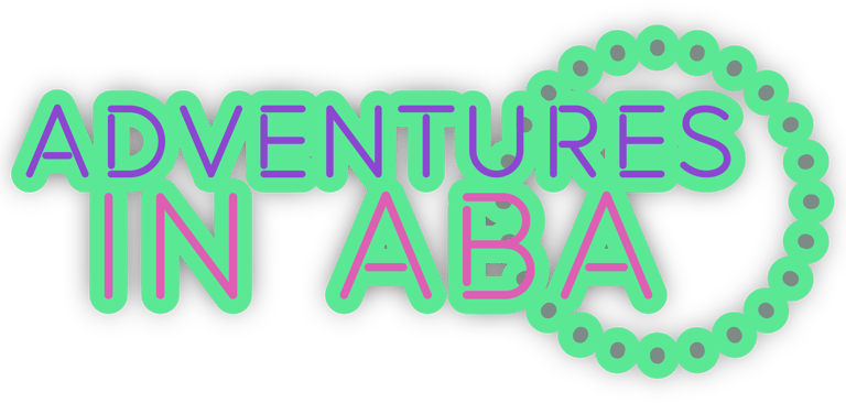 a green and purple logo with the words adventures in ABA therapy
