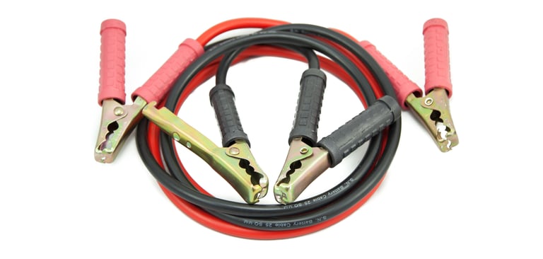 a pair of jumpers and jumper cables connected to a cable