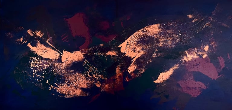 Acrylic Painting Acrylbild dark blue gold dunkelblau gold abstrakt abstrakt