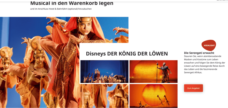 Ameropa König der Löwen Hamburg mit Bahn