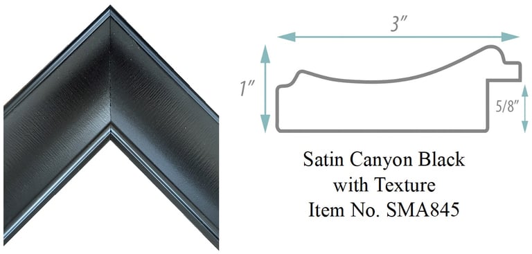 Satin Canyon Black with Texture Picture Frame