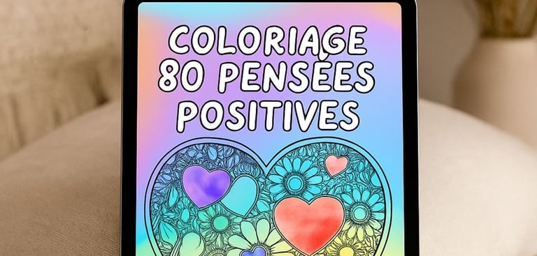 Coloriage 80 pensées positives - ebook 5 euros