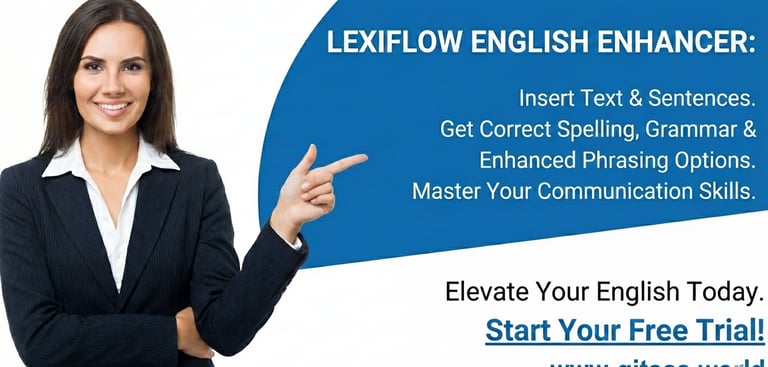 Insert Text & Sentences and get Correct Spelling, Grammer & Enhanced Phrasing Options.