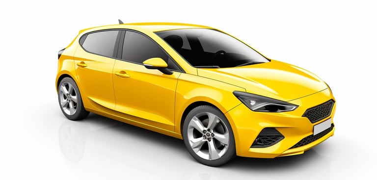 yellow car shadow creation