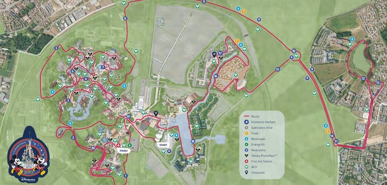2019 runDisney Disneyland Paris Half Marathon Weekend Half Marathon Course Map